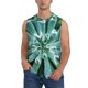 thumbnail image 1 of Fotbe Teal Cactus Men's Camiseta sin Mangas Estampada para Hombres, Playera Casual para Gimnasio, Entrenamiento, Playa-Small, 1 of 7