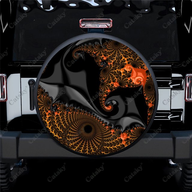 Metal Multicolor Corals Print Spare Tire Cover Waterproof Tire Wheel Protector for Car Truck SUV Camper Trailer Rv 14"-17"