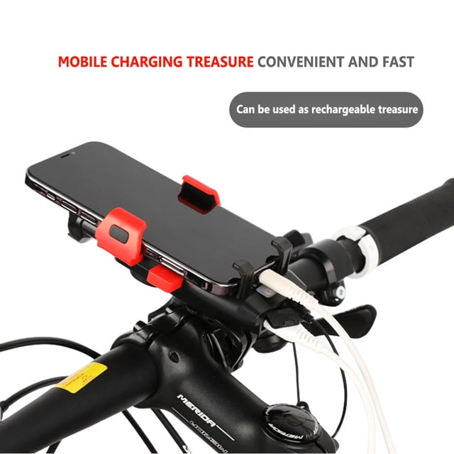 Bicicleta Soporte para teléfono 4 en Ndcxsfigh 1 para faros delanteros de de montañarecargable por USB (rojo)