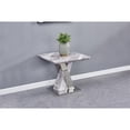 thumbnail image 2 of Faux White Marble End Table with Silver Stainless Steel Base, 2 of 2