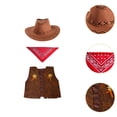 thumbnail image 6 of FVDPWYE Kids Cowboy Costume Set Comfortable Vest Hat and Bandanna for Halloween Carnival, 6 of 9