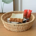 thumbnail image 3 of Handmade Wicker Basket Vegetable Holder Rack Picnic Basket Table Organizer Vegetable Basket for Living Room Home Tabletop Countertop Decor 35cm, 3 of 9