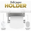 thumbnail image 3 of 2 Shelve Toilet Paper Holder with Natural Marble Shelf, Screw Wall Mounted, Tissue Roll Holder for Bathroom Nickel, 3 of 5