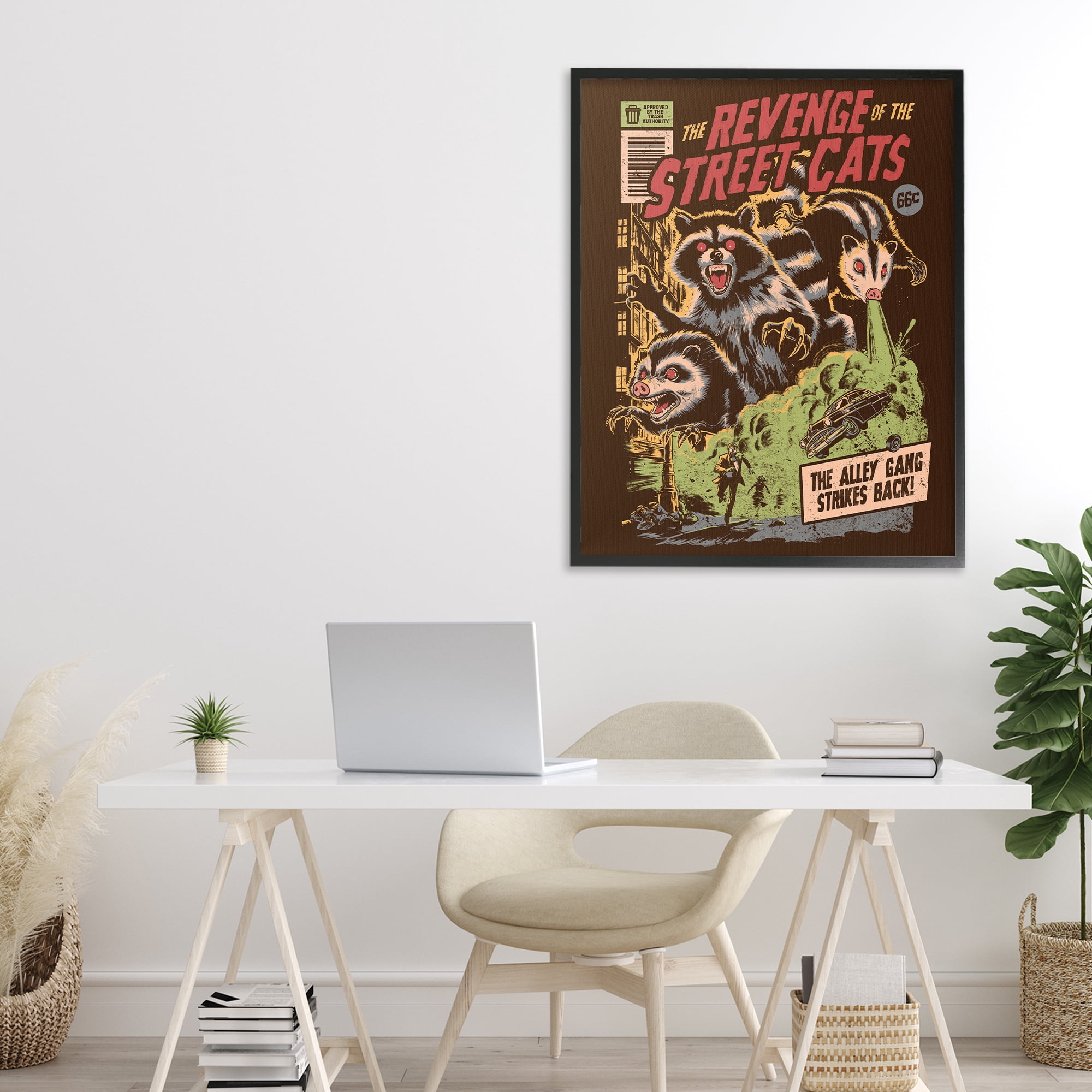 Stupell Industries Revenge Of Street Cats Black Framed Giclee Art, design by EduEly Designs