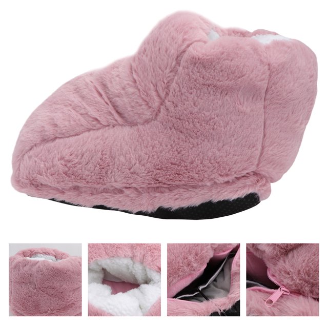LOLIPPYY 1Set Rechargeable Foot Heater Pink Lint Keep Feet Warm For Cold Weather