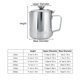 thumbnail image 4 of Jarra de Acero Inoxidable Taza de Café Taza de Leche Jarra Jarra con Tapa para Latte Coffee Art para Oficina Cocina(600 ml) Cocina Fugacal NO, 4 of 8