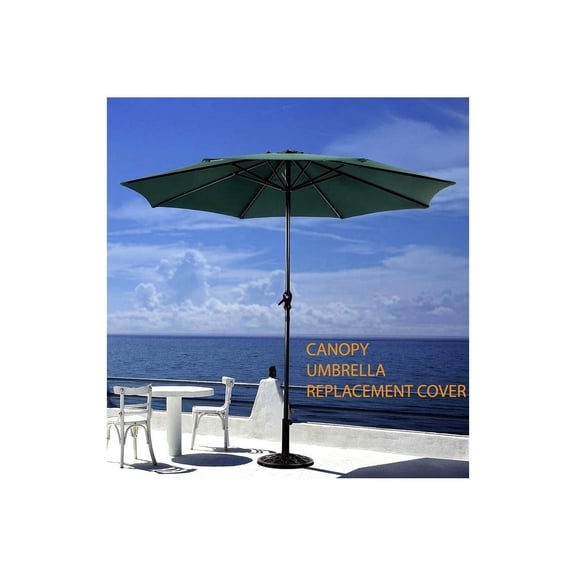 CintBllTer 9 ft 6-Rib Patio Umbrella Replacement Canopy Green
