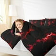 thumbnail image 4 of Feelyou Red Nature Lightning Full Size Comforter Sets, Chic Stripe Abstract Ombre Bedding Comforter Set, Teens Kids Girls Boys Reversible Bedding Sets, Microfiber Bedroom Decor, 3-Piece, 4 of 8
