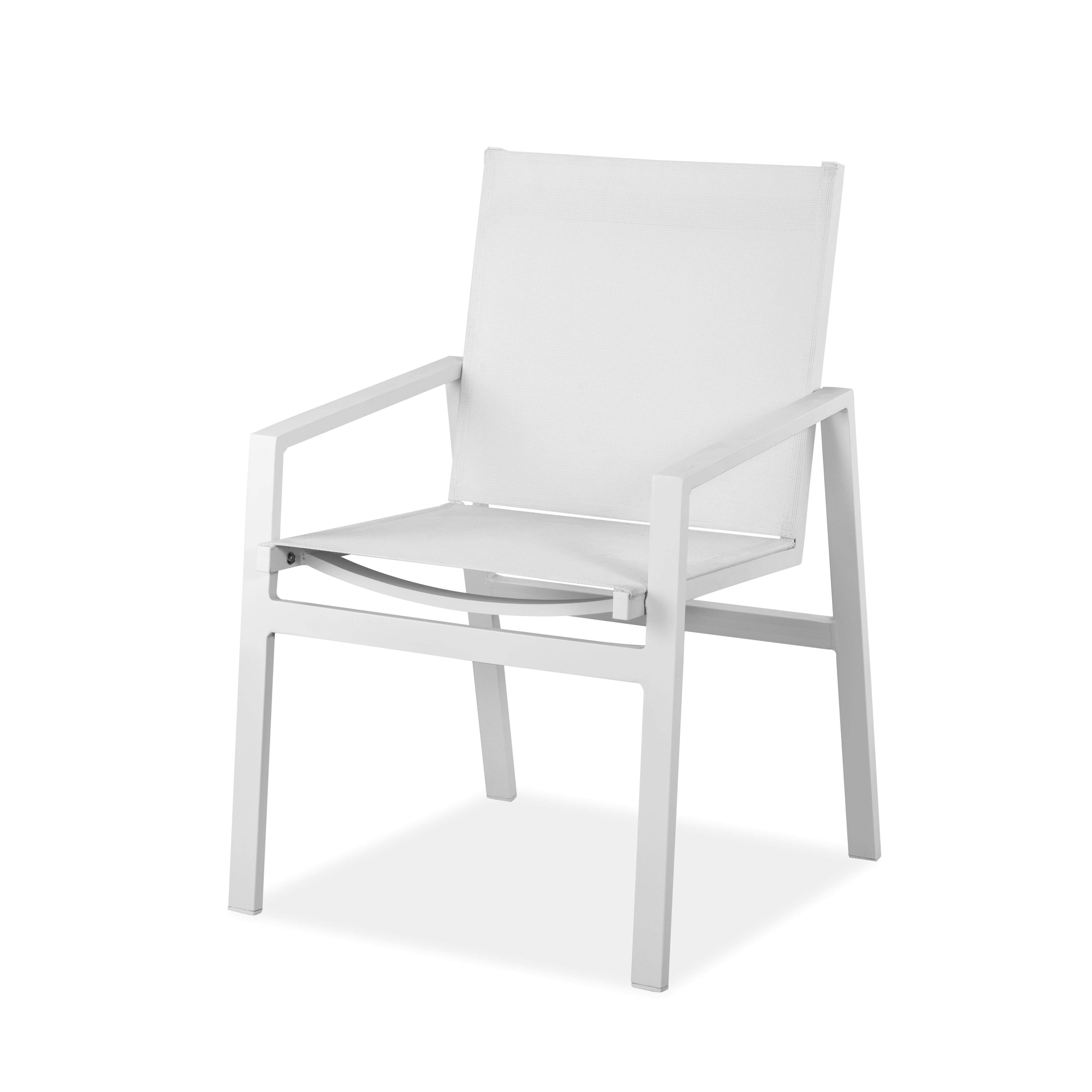 Whiteline Modern Outdoor Living White Rio Contemporary Outdoor Dining Chair, 2 Piece Set