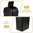 thumbnail image 5 of WEAVILUX Swing Lid Trash Can Black 1Set 15.4x11.4x7.5in, 5 of 8