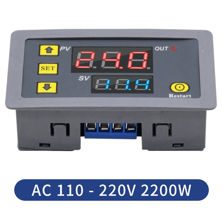 2Pcs AC110V-220V 10A Programmable Timer Delay Relay – Digital LED Cycle Timer Switch With ON-OFF Control
