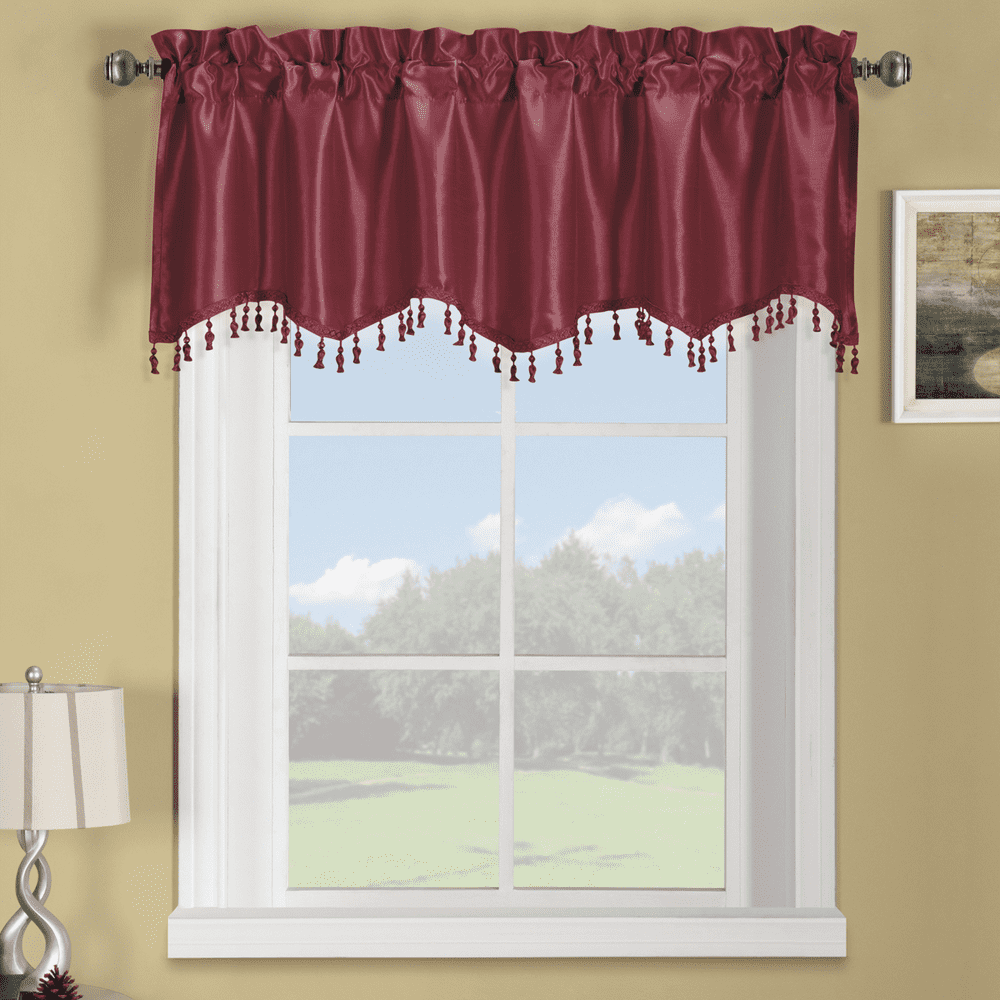 Soho Silk Straight Solid Window Curtain Valance Rod Pocket (Single