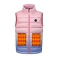 thumbnail image 2 of Favoffer Winter Girls Boys USB Heated Vest Hooded Sleeveless Puffer Solid Color Smart Thermostat Warm Coat Outdoor Snow Play Toddler Teen 4-14Y, 2 of 3