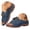 Blue, variant on Women's Slip on Wedge Sandals Buckles Leather Slide Shoes Open Toe Arch Support Slippers Ladies Summer Casual Sandal White Size 6.5