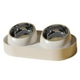 thumbnail image 4 of Comedero doble para gatos, comederos para mascotas, comederos y bebederos para gatos, comedero elevado para gatos Blanco, 4 of 9