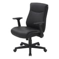 thumbnail image 2 of Mid-Back Managers Office Chair with Flip Up Arms in Black Faux Leather, 2 of 11