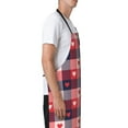 thumbnail image 3 of Lsque Heart Plaid Waterproof Apron Chef Aprons for Men Heavy Duty Chemical Work Apron Extra Long Grilling Aprons with Adjustable Bib Apron, 3 of 9