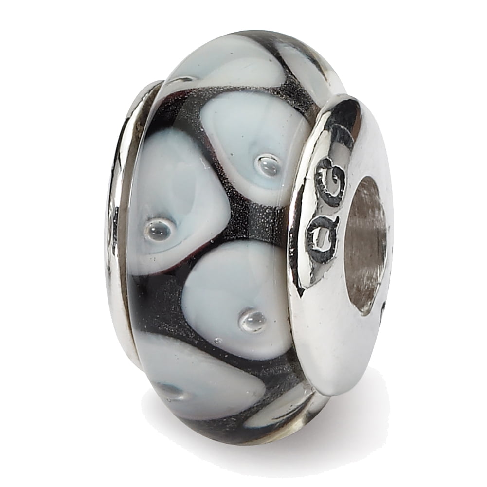 Sterling Silver Reflection Hand-Blown Glass Solid Bead