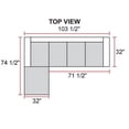 thumbnail image 3 of PonLiving Gray MicroFiber Sectional Sofa, Left Facing Chaise, 74.5"D x 103.5"W x 35"H, 3 of 3