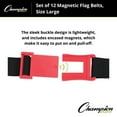 thumbnail image 4 of Champion Sports Adjustable Magnetic Flag Football Belts: Flag Football Belt Set - Adjustable Flag Football Belts with Magnet Buckles - White Belt with 3 Yellow Flags and Buckle - Medium Size, 12 Pack, 4 of 5