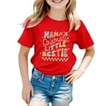 thumbnail image 1 of PMVFHDE T-Shirts Graphiques à Manches Courtes pour Filles T-Shirts Robe d'Été pour Filles Impression Goût Col Rond T-Shirt Décontracté Ample à Manches Courtes Rouge, 12-13 Ans, 1 of 4