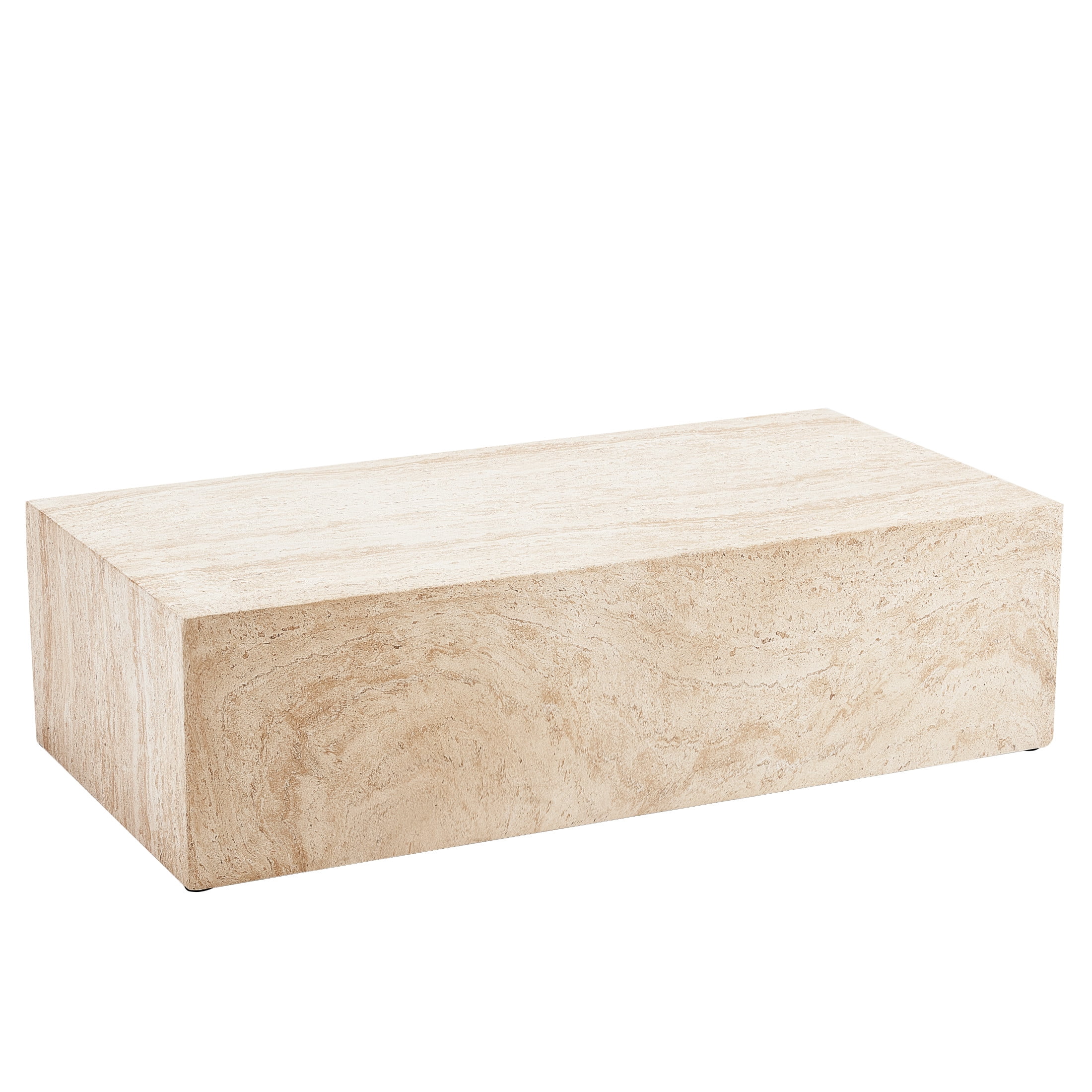 Christopher Knight Home 40.75" Rectangular MGO Coffee Table, Travertine-Look Indoor Outdoor Accent Table, Brown