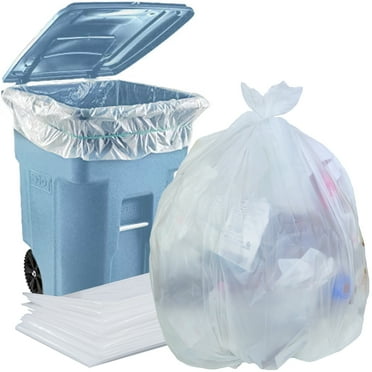 Dyno Products Online, 65 Gallon Clear,  Heavy Duty Large Trash Bags, 30 Count