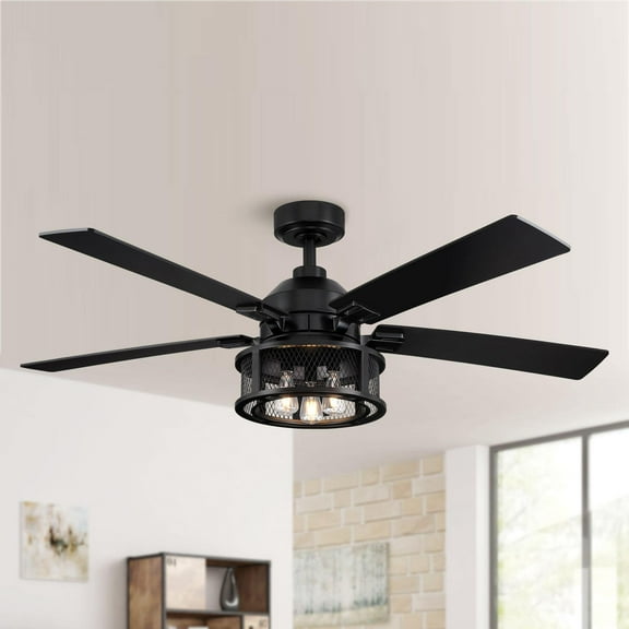 Parrot Uncle 52 inches Industrial E12 LED Bulbs Office Ceiling Fan