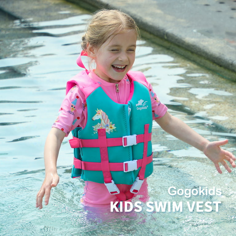 Gogokids Kids Swim Vest Life Jacket, Float Suit Children Flotation Buoyancy  Swimsuit Swimwear Swimming Learning for Children, Pink