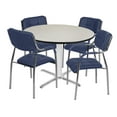 thumbnail image 2 of Via 48" Round X-Base Table- Maple/Chrome & 4 Uptown Side Chairs- Navy, 2 of 7