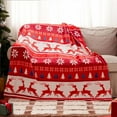 thumbnail image 5 of Btomtd 50"x60" Christmas Flannel Throw Blanket, Warm Fleecy and Soft Holiday Couch Blanket, Cozy Winter Bed Blankets for Festive Christmas Decorations, D, 5 of 6