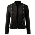 thumbnail image 5 of YDFCWXW Faux Leather Suede Jacket for Women, Long Sleeve Business Casual Blazer Coat, Fall Winter 2025 Fashion Outerwear (Black, L), 5 of 8