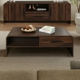 thumbnail image 2 of LuxenHome Walnut Coffee Table for Living Room, Engineered Wood Open Storage Center Table with Rounded Corners, 2 of 12