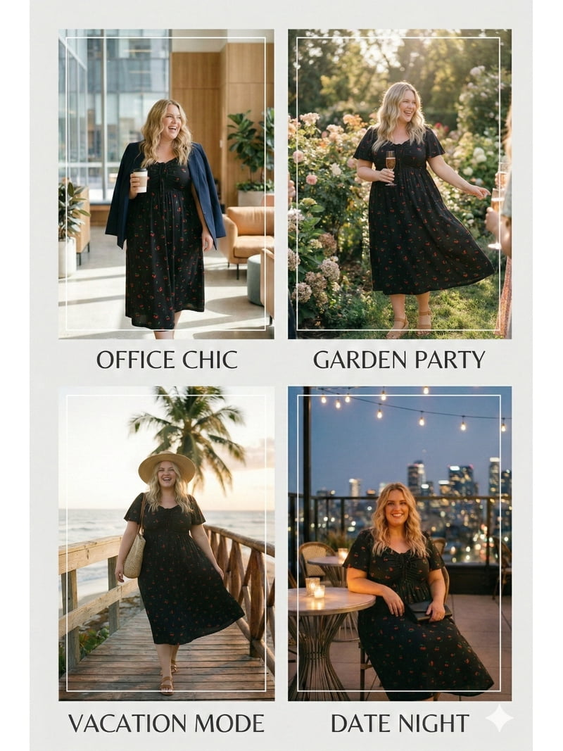 plus size cocktail dresses 4x 5x a.Jesdani Women's Plus Size Formal Dress Lace V Neck Ruffle Sleeves Wedding Guest Evening Party Dress L-4X