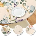 thumbnail image 4 of Pioneer Flower Floral Print Pattern Round Fitted Tablecloth with Elastic Edge,Dining Table Cover Waterproof,Outdoor Round Tablecloth for Camping,Dining,Indoor and Outdoor, 4 of 7