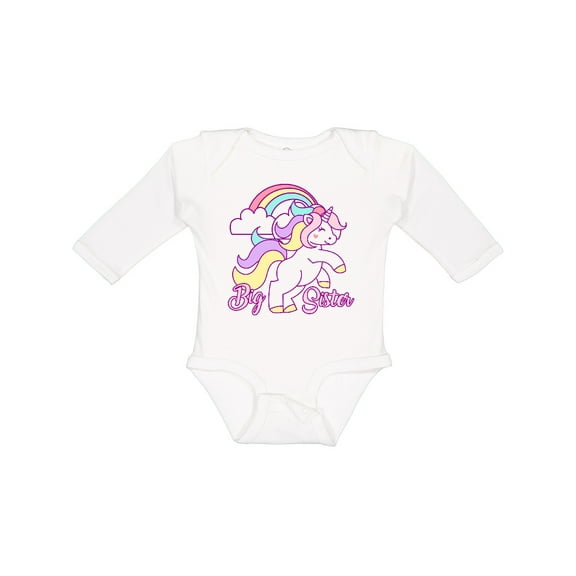 Inktastic Big Sister Unicorn Girls Long Sleeve Baby Bodysuit
