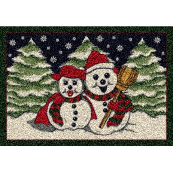 Milliken Multi-Color Door Mat Snowflake Snowflake - Aprx 2' 8" x 3' 10"