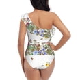 thumbnail image 5 of Easygdp Herbs and Wildflowers Women's One Shoulder Ruffle Monokini Bathing Suits with Removable Chest Pad, Quick Drying - X-Large, 5 of 8