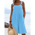 thumbnail image 2 of Plus Size Women's Casual Wide Leg Shorts Jumpsuit with Belt & Button Pockets – Loose Fit Summer Overalls, 2 of 9