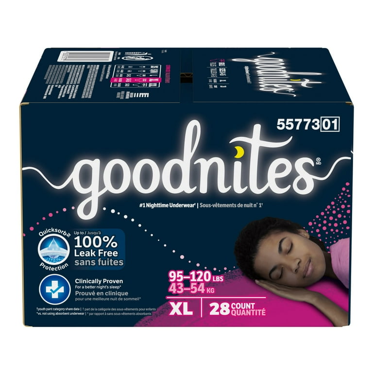 Goodnites Bedwetting Underwear for Girls, XL (95-120 lbs