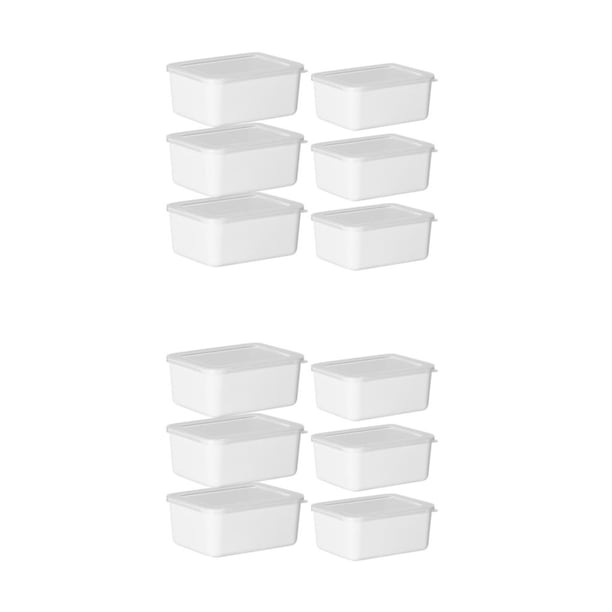 Recipientes de plástico transparentes Kearding para alimentario tapa hermética blanca 6 uds