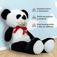 thumbnail image 3 of Oso De Peluche Teddy Grande Abrazable Corazón 1 Metro Negro/Blanco, 3 of 5