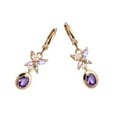 thumbnail image 6 of MLINS 1Pair Women Purple Zircons Earrings Simple Hanging Ear Rings Ear Studs Jewelry Decor Gift for Party Wedding Festival Birthday, 6 of 8