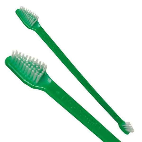 Green Dual End Toothbrushes For Dogs Dental Oral Health Grooming Bulk Available (2 Toothbrushes)