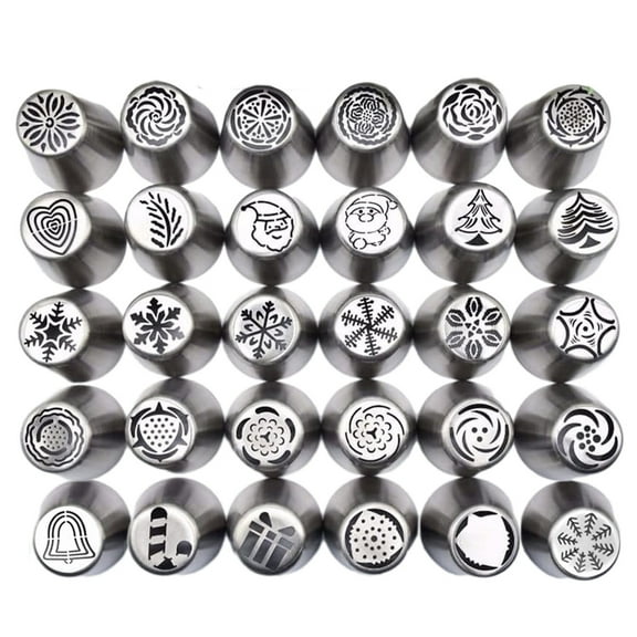 Professional Cake Decorating Set for Wedding Cakes & Pastries Russian Stainless Steel Christmas Tree Piping Tips