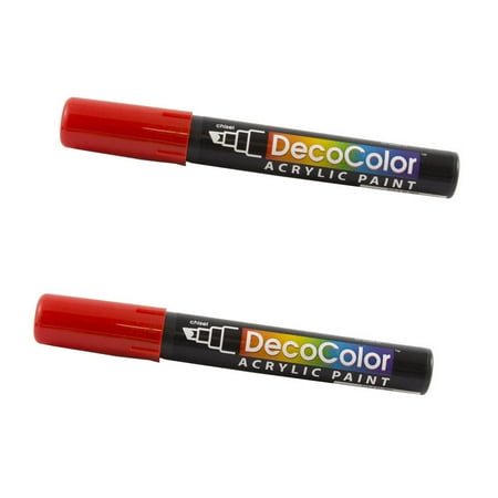 UPC: 0842497171166 | Marvy Uchida Chisel Tip Acrylic Paint Markers Red 2/Pack