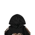 thumbnail image 2 of Honganda Leopard Print Heart Pattern Long Sleeve Hoodie + Trousers with Pockets, 2 of 7