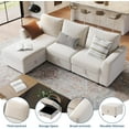 thumbnail image 5 of IdealHouse L-Shape Cloud Modular Sectional Couch with Hidden Storage, Chenille Upholstery, Easy Assembly, for Living Room, Beige (3-Seater with Ottoman), 5 of 8