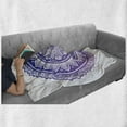 thumbnail image 6 of Mandala Soft Flannel Fleece Throw Blanket, Oriental Bohemian Composition with Flourishing Petals Motif, Cozy Plush for Indoor and Outdoor Use, 50" x 60", Navy Blue Indigo, by Ambesonne, 6 of 6