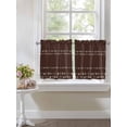 thumbnail image 4 of Rustic Botanical 2 Panel Kitchen Curtains for Small Windows, Japanese Herb on Brown Simple Art Bathroom Tier Curtain, Short Window Treatment for Bedroom/Living Room 55"x36", 4 of 6